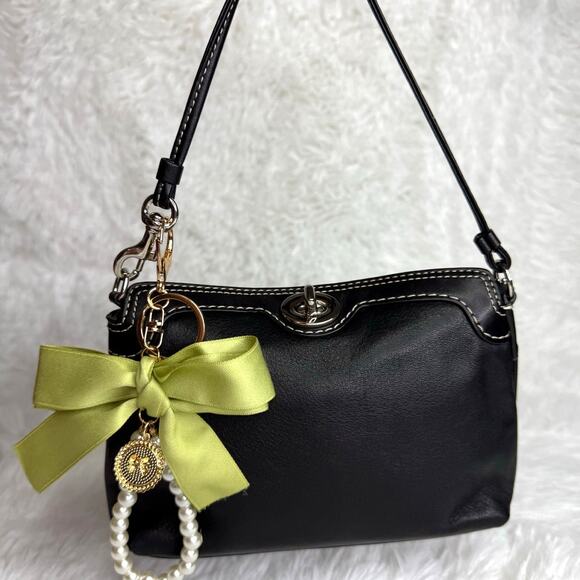 y2k COACH Black Signature Canvas Mini Purse / Wristlet - Picture 1 of 11